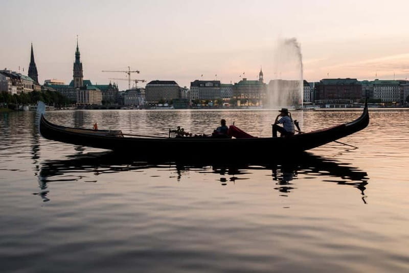 Private Alster Lake romantic Tour in a Real Venetian Gondola - Stop 1: The Alsterarkaden from the water