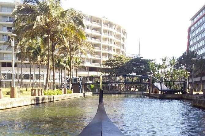 Relaxing Gondola Boat Ride on the Durban Point Waterfront Canal - Arriving at Zulumoon Gondolas on Timeball Boulevard
