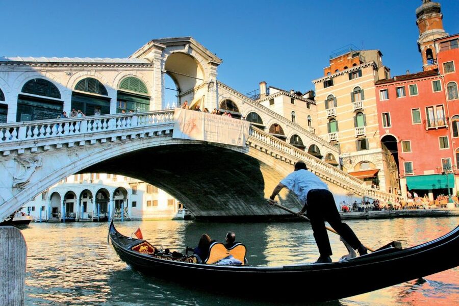 Venice: St. Mark's, Walking Tour and Gondola Combo - Walking from St. Mark’s Square toward Rialto